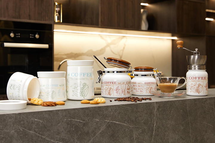 Opal Glass Coffee Jars