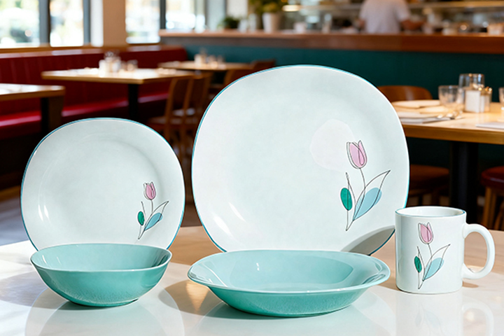 Color opal glass dinnerware