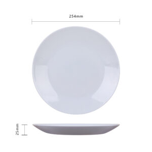 10 inch 25cm grey opal glass dinner plate HNMP100