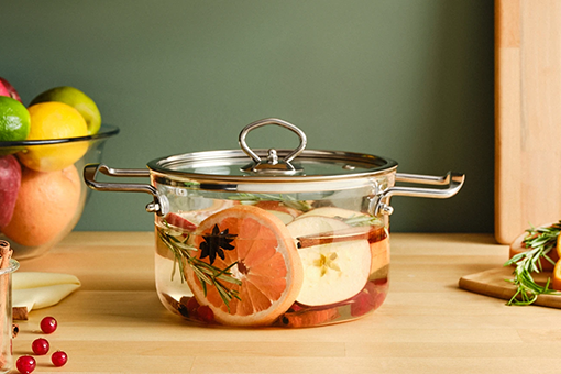 Fire safe glass cooking pot