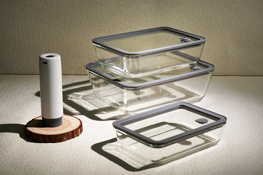 Glass Food Container with Air-vent Glass Lid - Easy Storage