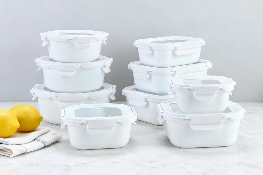 Opal glass food containers with glass lid - CoolLock