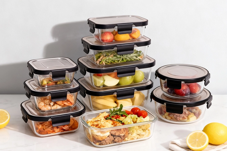 Stainless Steel Lid Glass Container