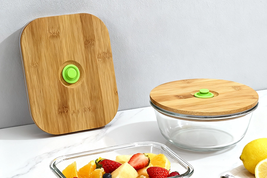 Glass Food Container with Silicone Lid