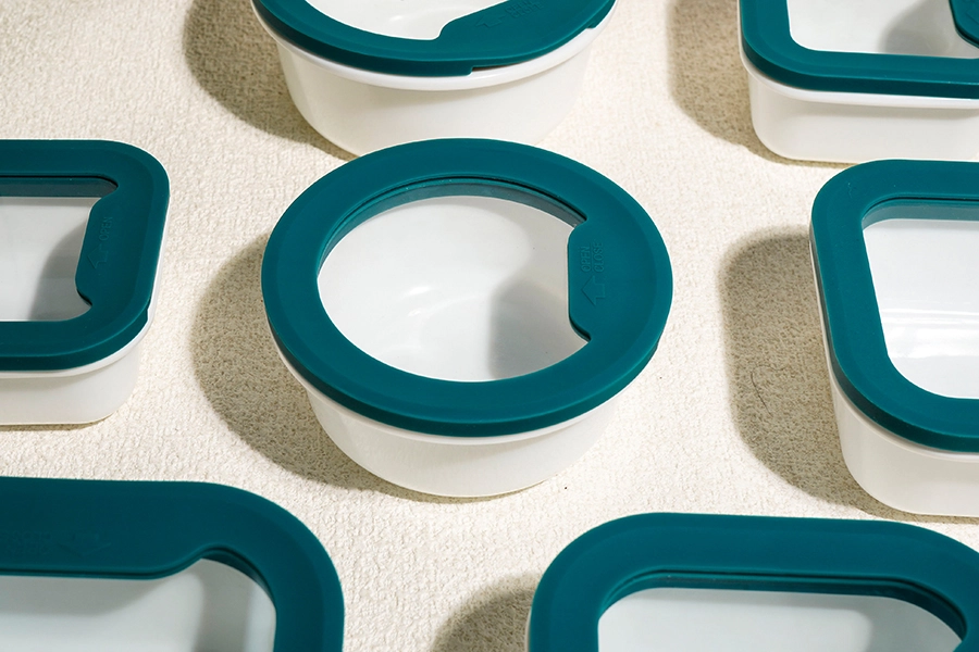 Opal Glass Food Container with Glass Lid - Silicone Seal