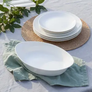 Opal Glass Oven Dish 30x18cm Smart Handle Oval Shape NOSYP115-2