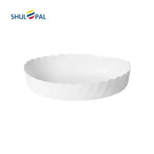 SHULOPAL Opal Glass Oven Dish 22x17cm Oval Wavy Shape-NOXKP85