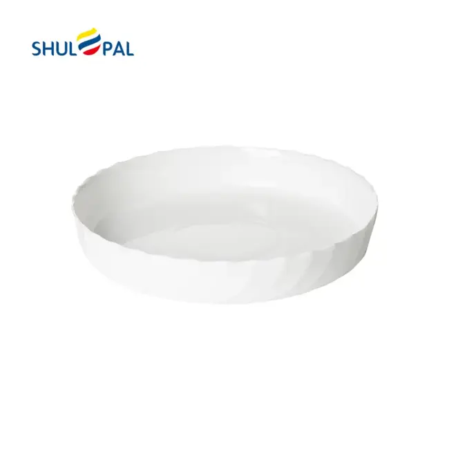 SHULOPAL Opal Glass Oven Dish 26x26cm Round Wavy Shape-NXKP105