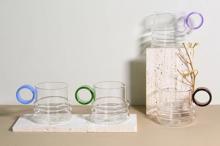 Whorl Borosilicate Glass Cup