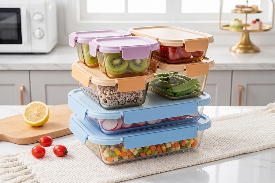 SHULOPAL stackable glass container space-smart-storage