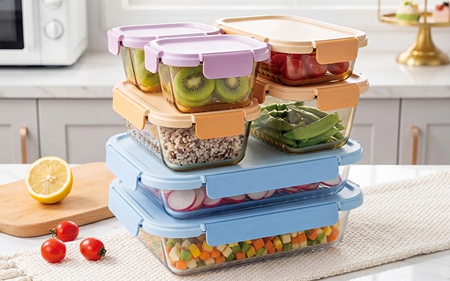 SHULOPAL R-series Modular Stackable Glass Food Storage Containers