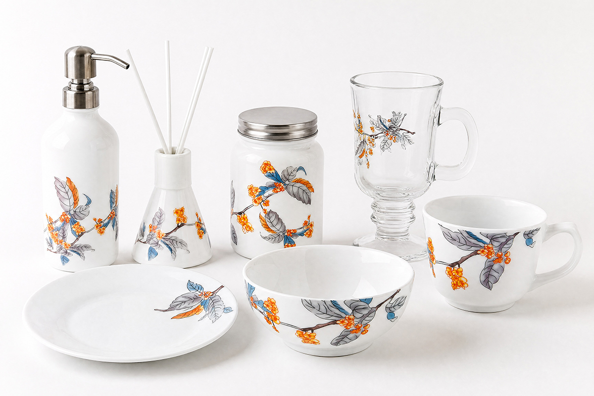 Autumn Osmanthus Glassware