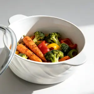 SHULOPAL textured glass ovenware round casserole with clear lid 26x21cm-2-NYGG25A