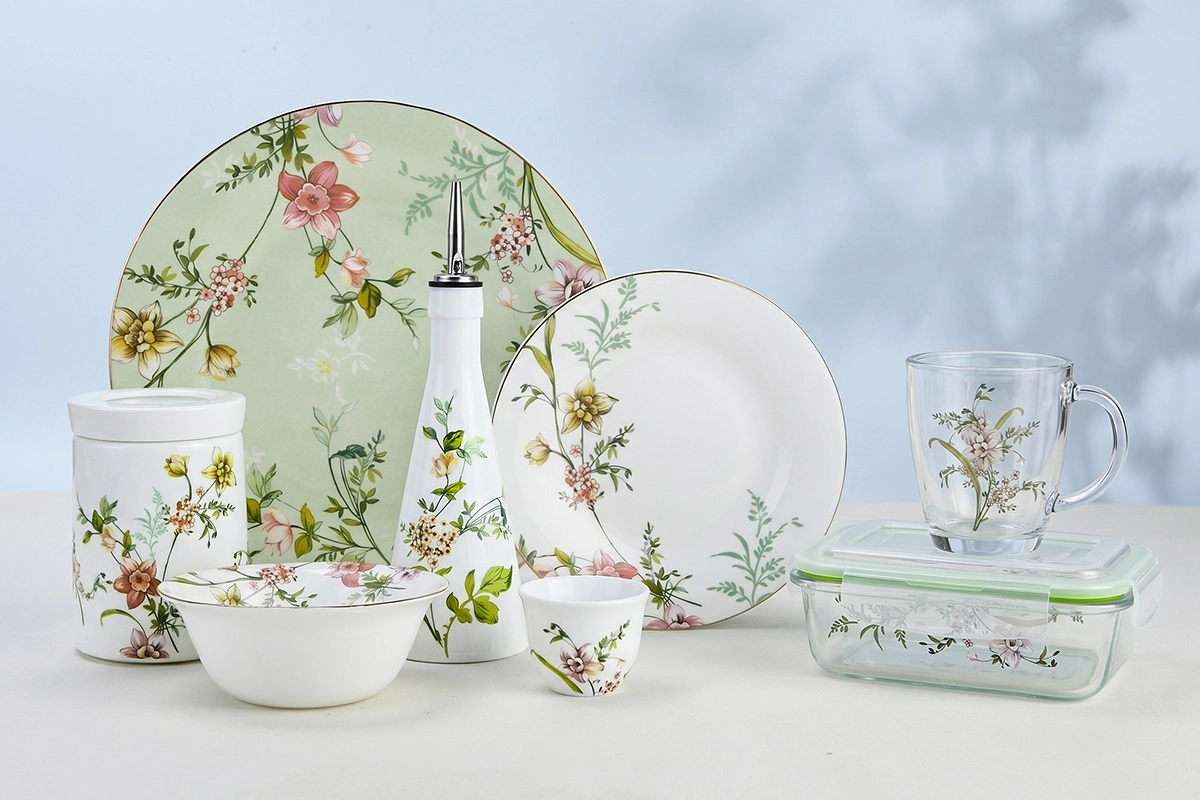 lily of the valley decor glassware